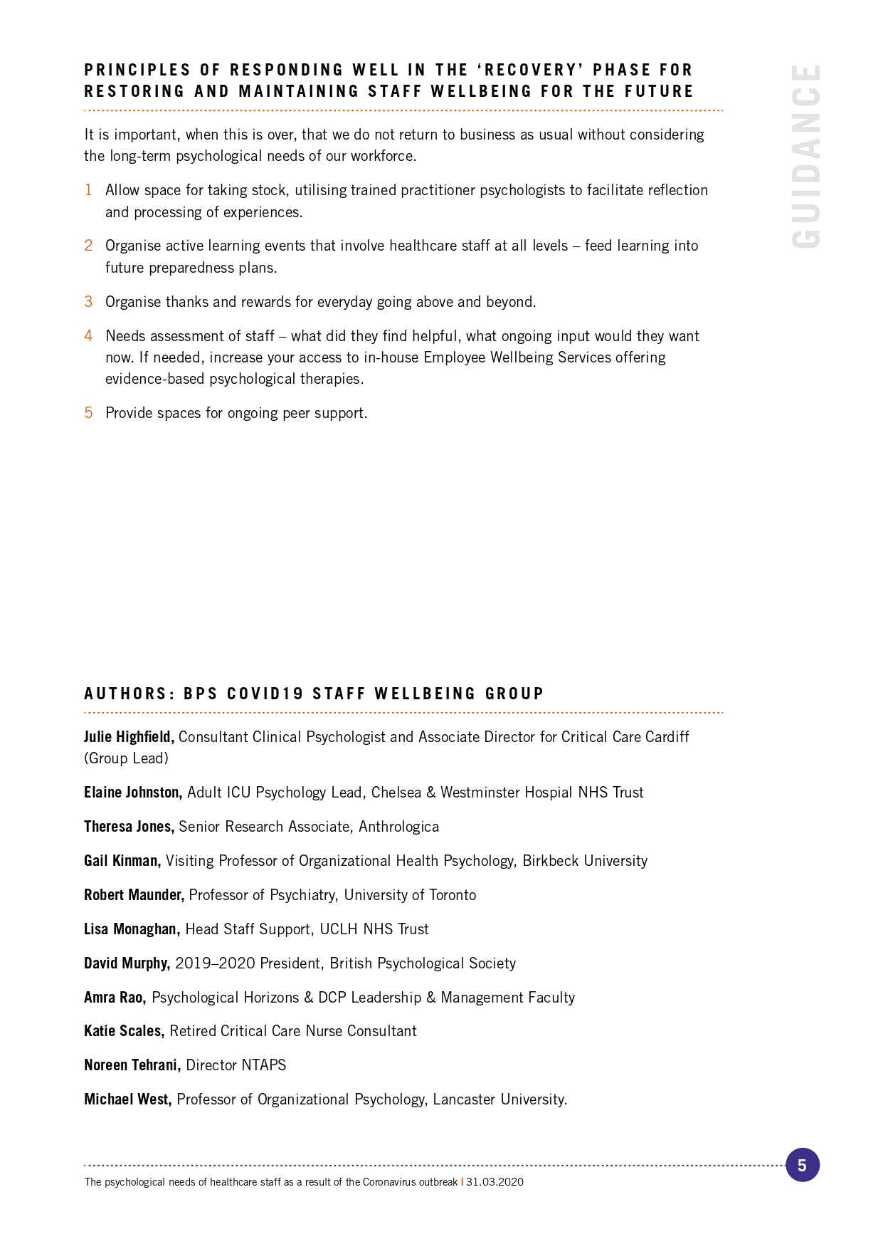 psychological needs of healthcare staff Coronavirus pandemic page 0005